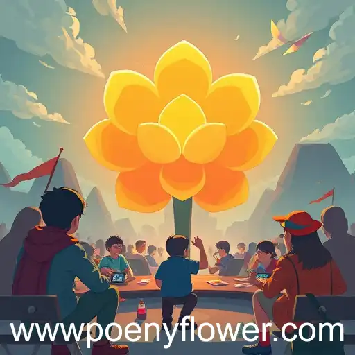 Poenyflower Blooms Amid Digital Landscape