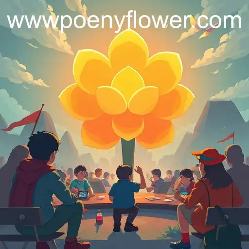 Poenyflower Blooms Amid Digital Landscape